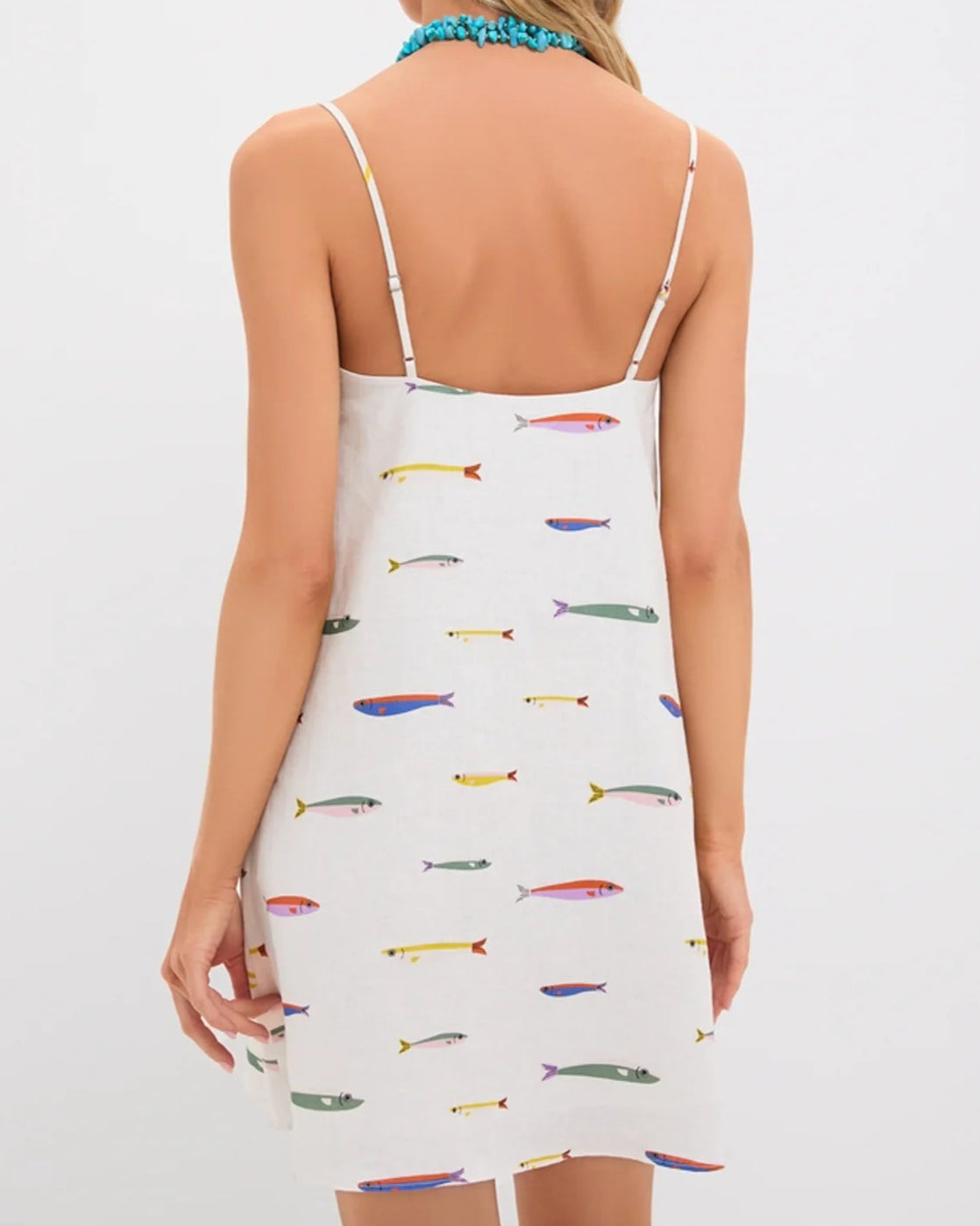 Staud Pop Sardines Ivory Laura Linen Mini Dress