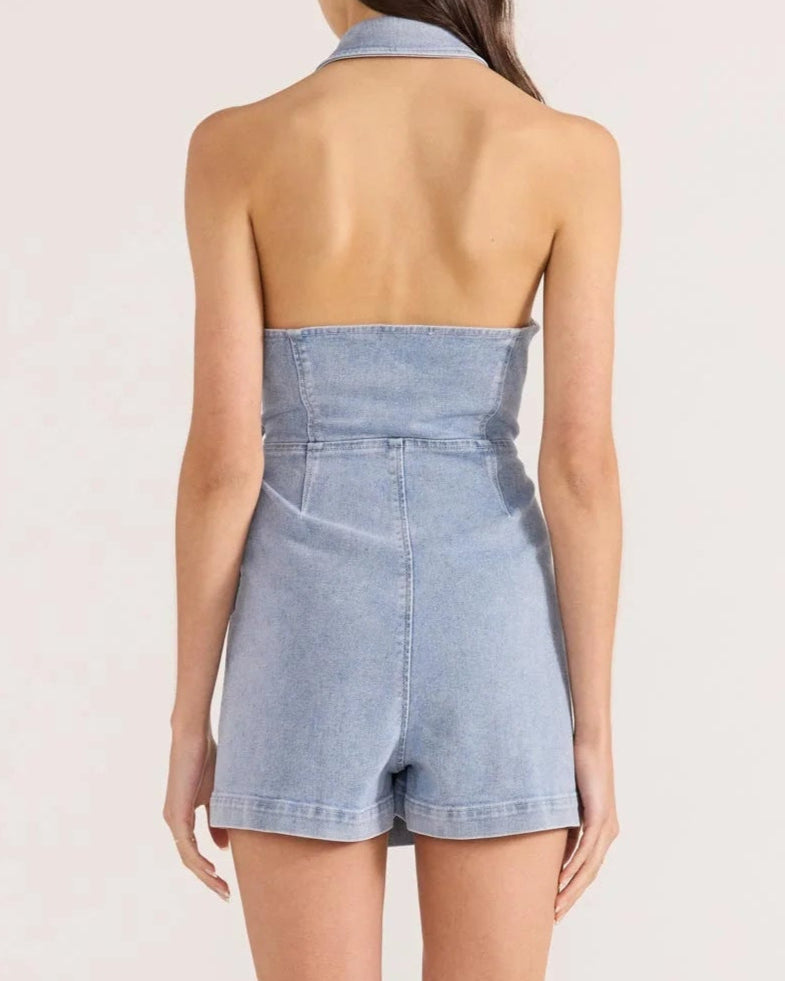 Mink Pink Oliver Denim Playsuit