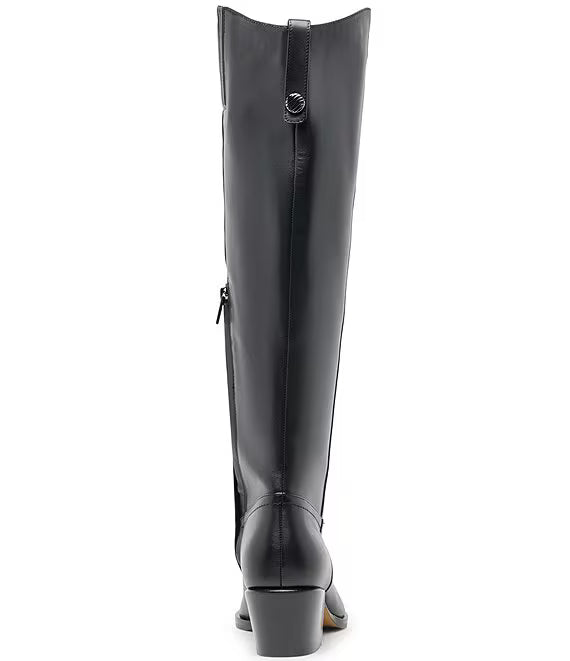 Dolce Vita Virona H2O Leather Tall Block Heel Boots | Black