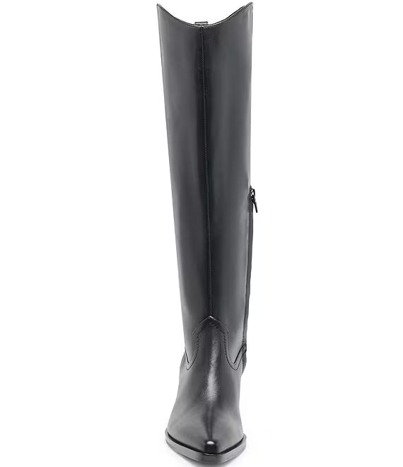 Dolce Vita Virona H2O Leather Tall Block Heel Boots | Black