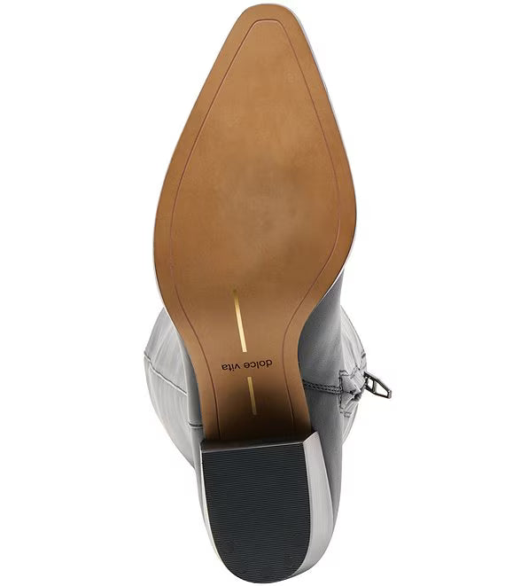 Dolce Vita Virona H2O Leather Tall Block Heel Boots | Black