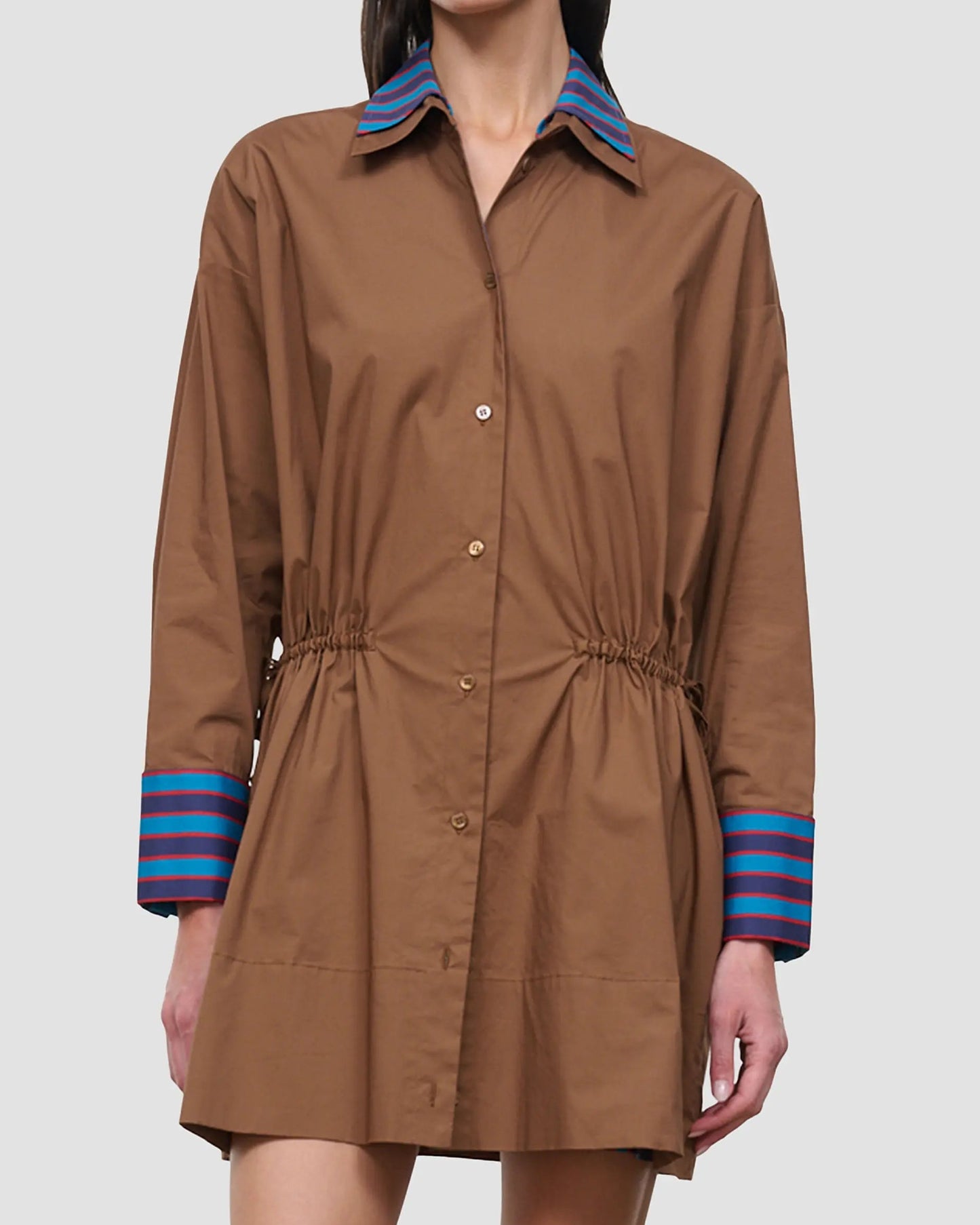 Staud Uptown Mini Dress | Cigar/Potter Stripe
