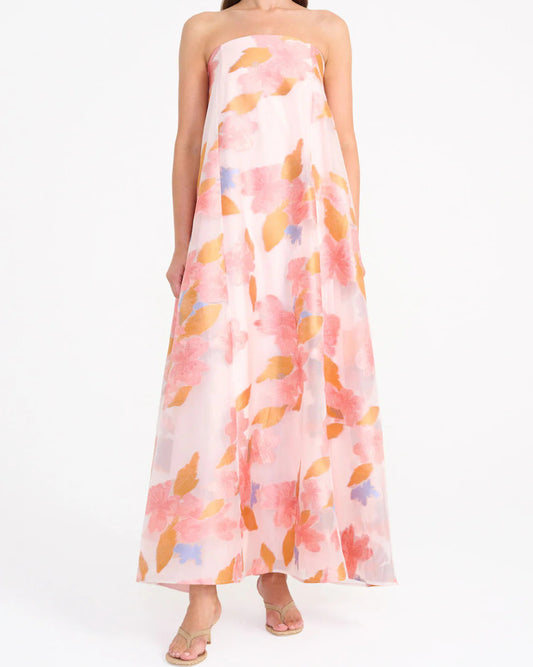 Staud Allyson Embroidered Tulle Maxi Dress