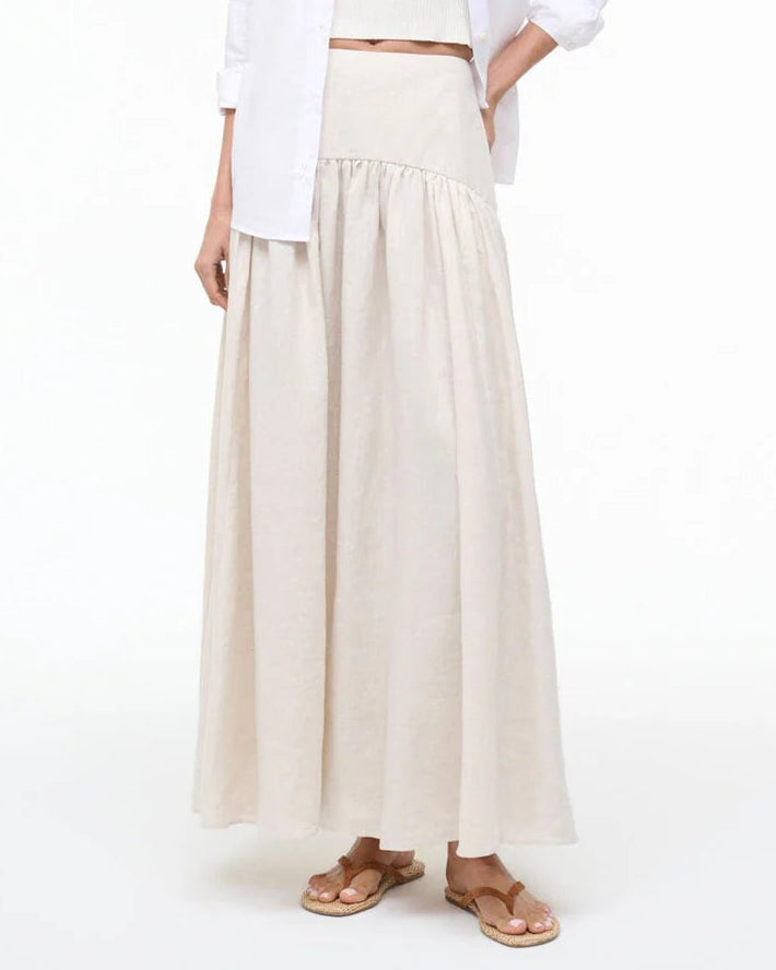 Staud Procida Linen Skirt | Natural