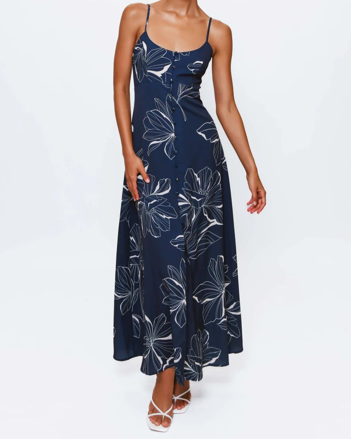 Hutch Valente Dress | Navy Two Tone Floral