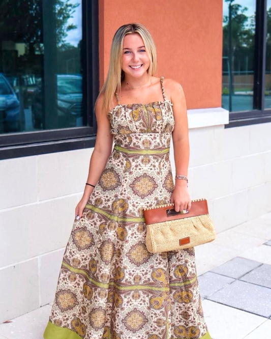 Love the Label Blaire Midi Dress | Kaleidoscope Scarf Print