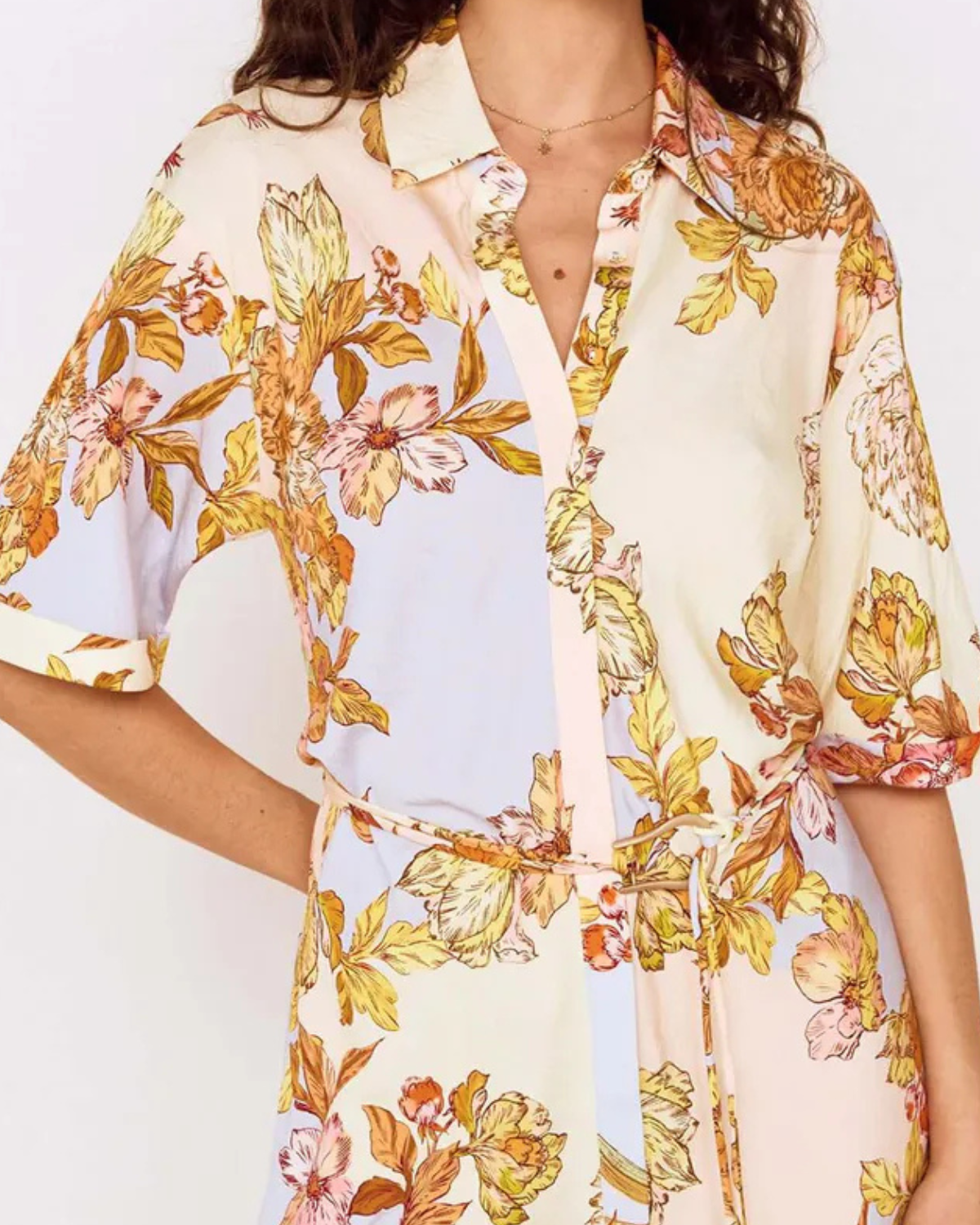 Mink Pink Fiore Mini Shirt Dress | Pastel Floral