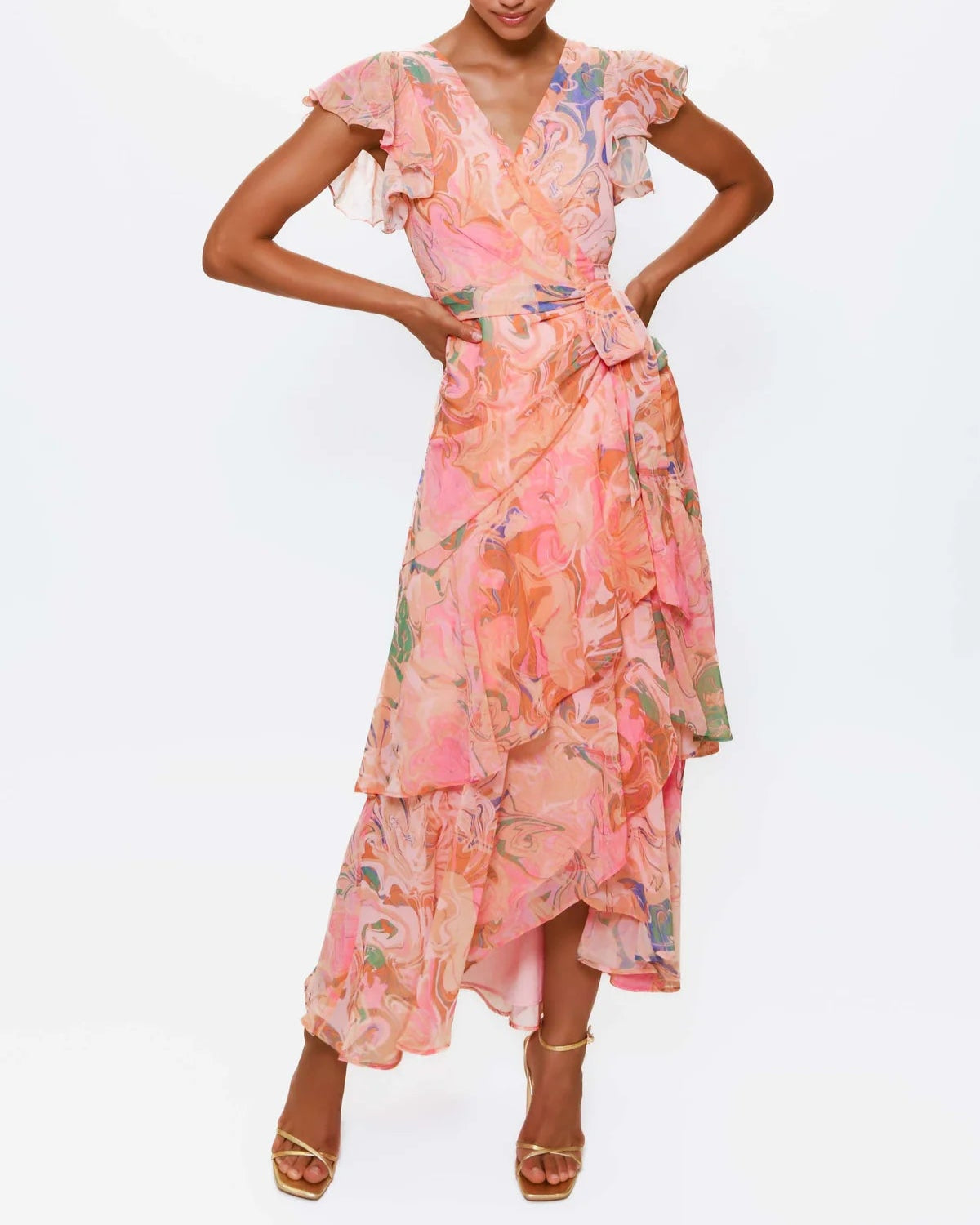 Hutch Cezza Dress | Orange Marble Swirl