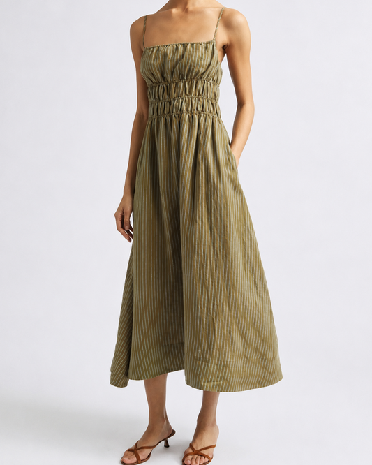Staud Ayla Linen Dress | Porto Stripe
