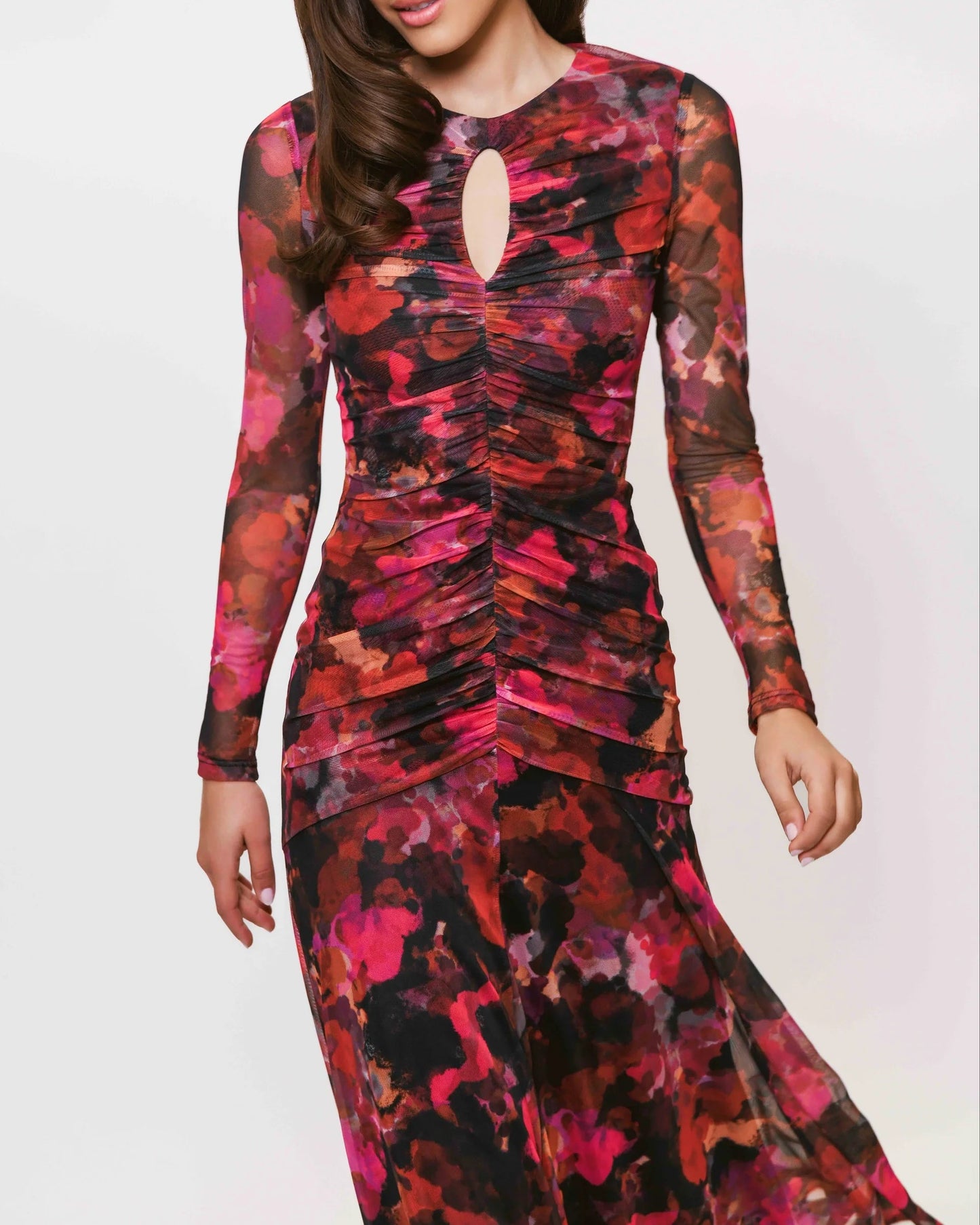 Hutch Ramy Dress | Pink Multi Abstract Paint Blot