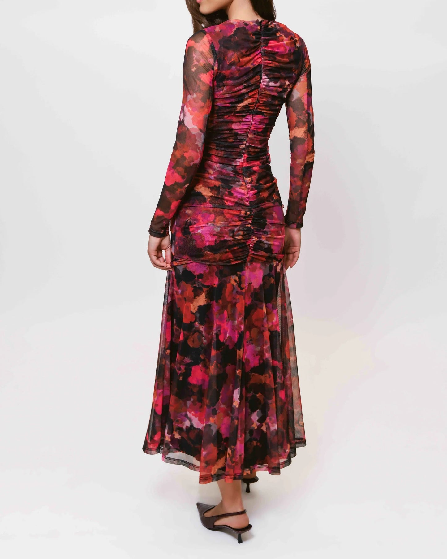 Hutch Ramy Dress | Pink Multi Abstract Paint Blot