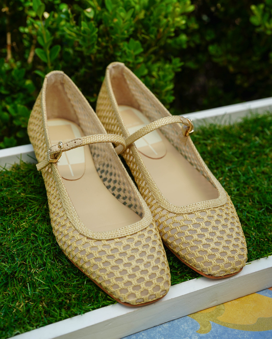 Dolce Vita Reyes Ballet Flats | Light Natural Woven Raffia