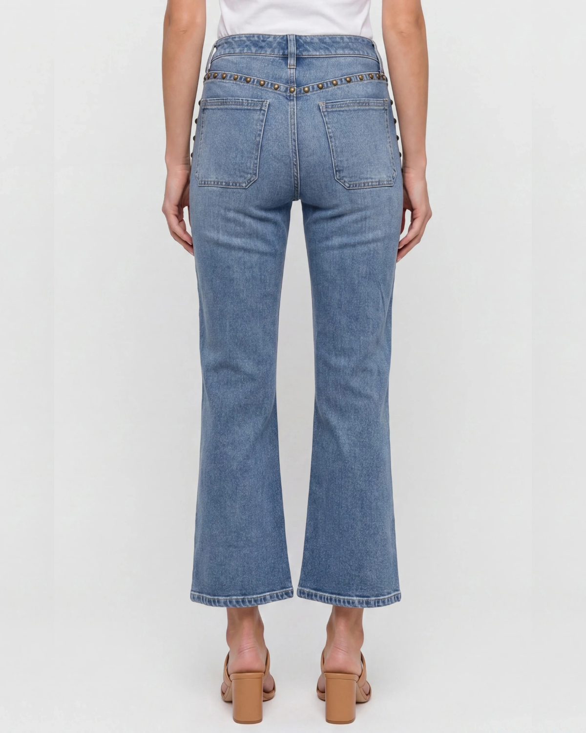 Liverpool Hannah Crop Flare | Bronzed Blue