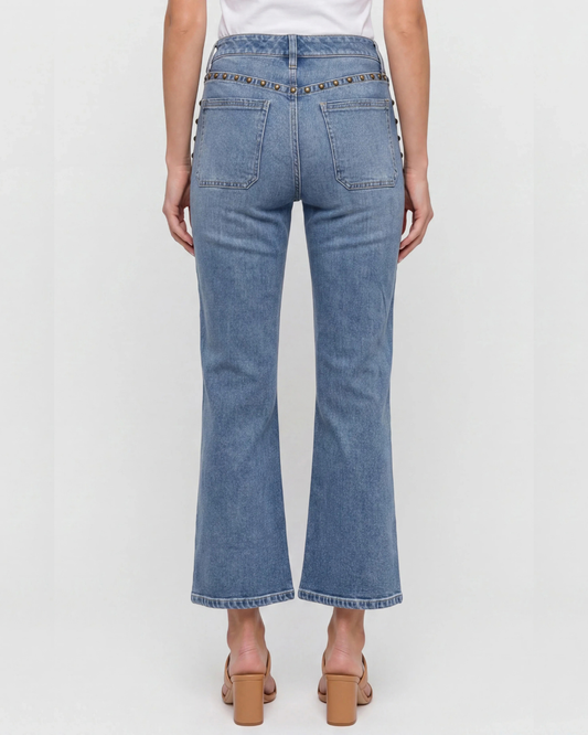 Liverpool Hannah Crop Flare | Bronzed Blue