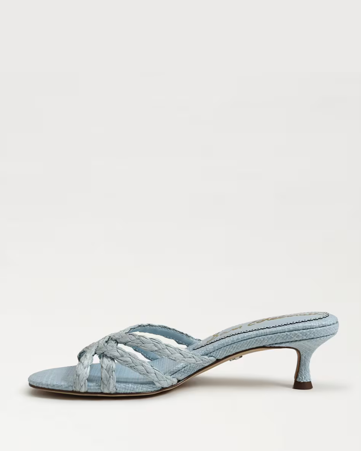 Sam Edelman Camille Kitten Mule Heel | Breeze Blue Faux Raffia