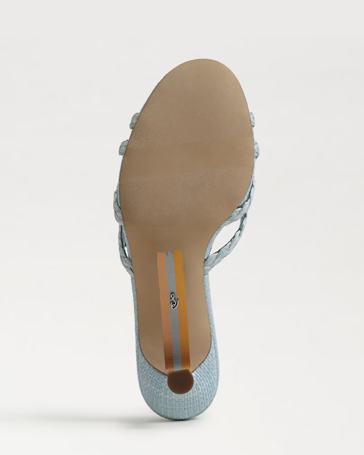 Sam Edelman Camille Kitten Mule Heel | Breeze Blue Faux Raffia