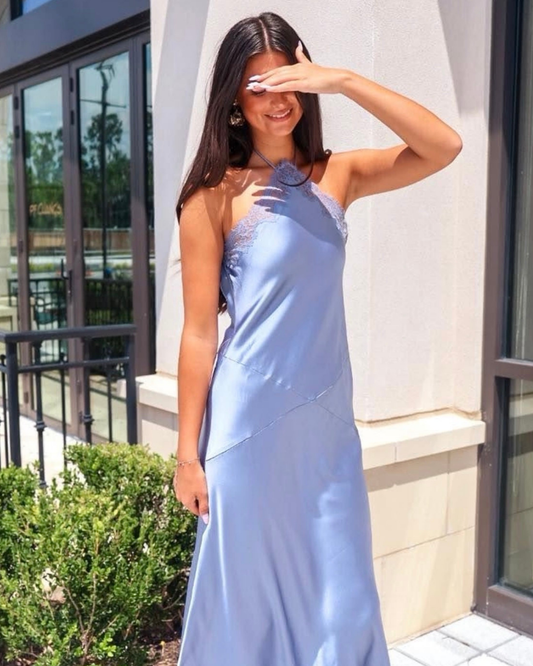 For Love & Lemons Jessica Maxi Dress | Slate Blue