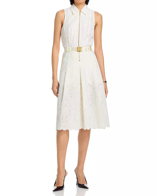 L'Agence Kylo Lace Shirt Dress | Ivory
