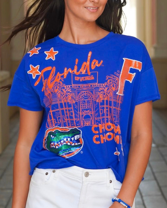 Stewart Simmons Fourth Quarter Sequin Tee | Florida