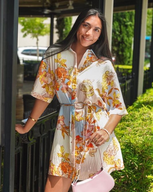 Mink Pink Fiore Mini Shirt Dress | Pastel Floral