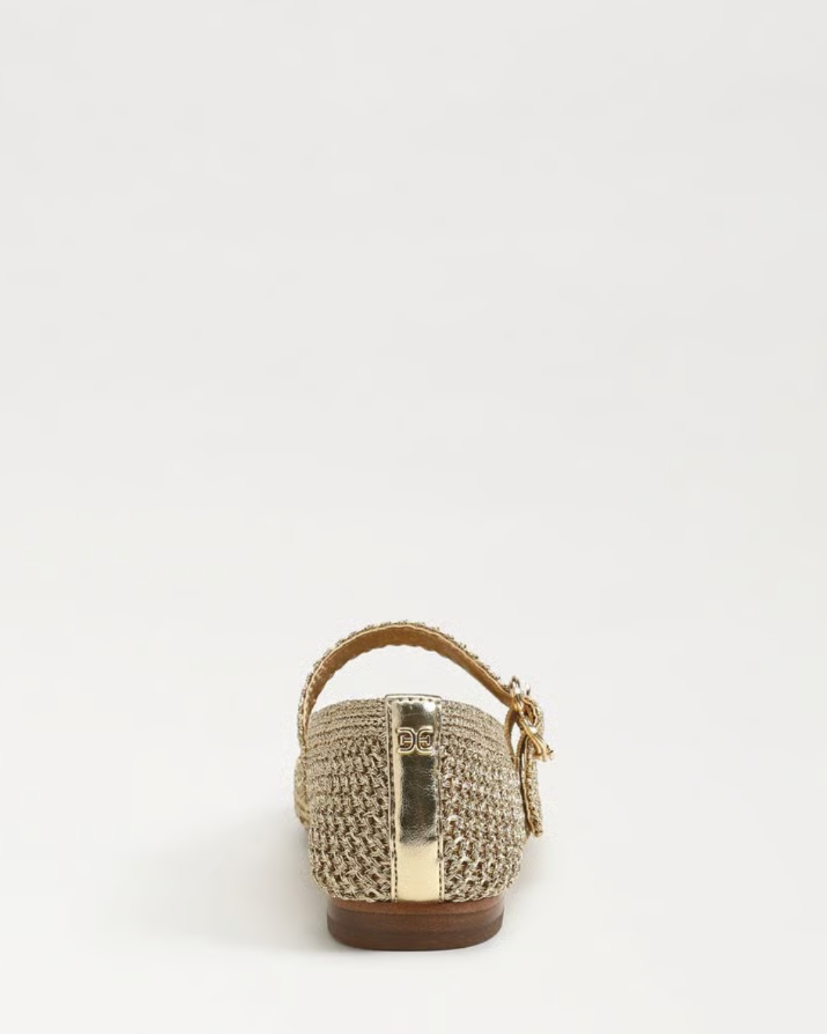 Sam Edelman Michaela Knit Mary Jane Flat | Amber Gold Woven Fabric