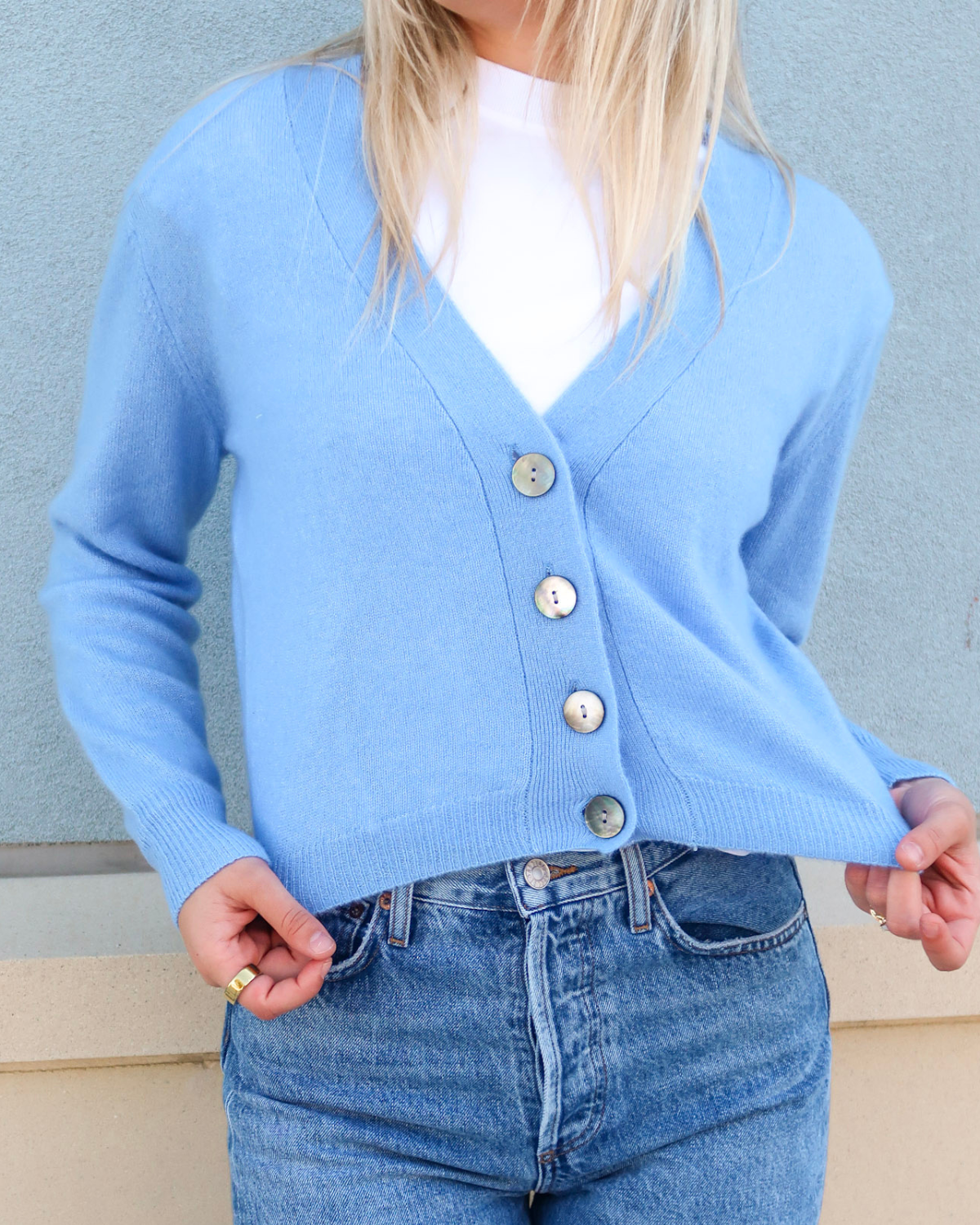 Brodie Blue Cashmere Cardigan