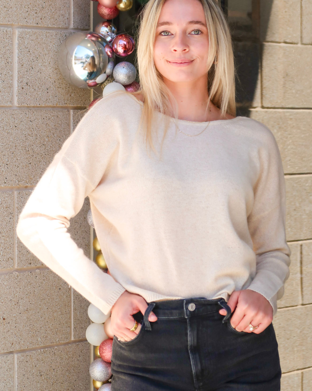 Brodie Cream Cashmere Sweater