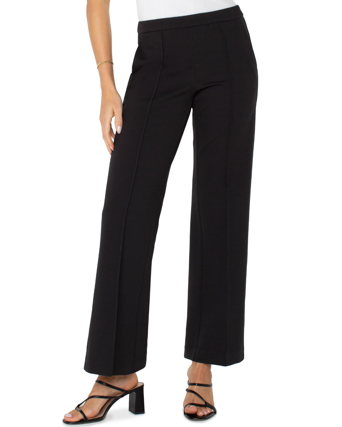 Liverpool Kayla Wide Leg Pull-on Trouser | Black