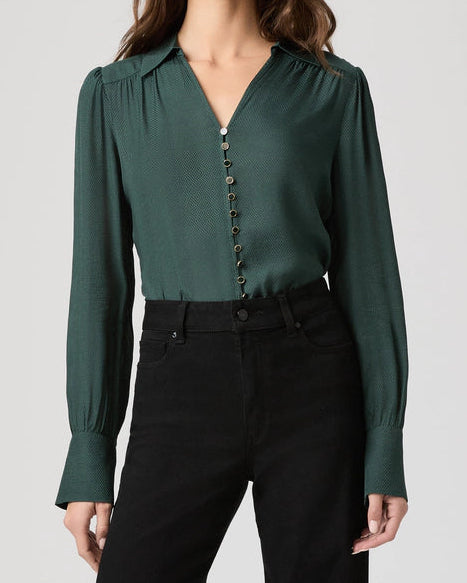 Paige Camu Shirt | Deep Emerald