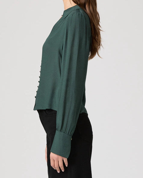 Paige Camu Shirt | Deep Emerald