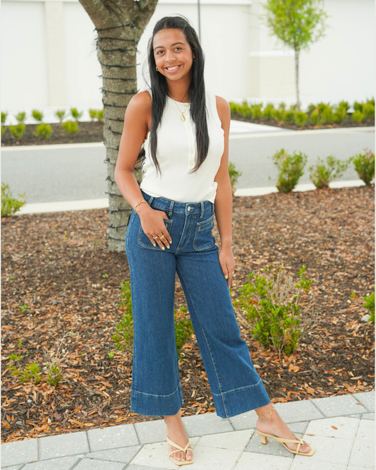 Paige Anessa Wide Leg Jean | Navigator