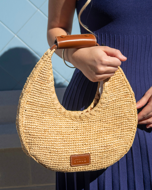 Staud Moon Raffia Bag | Natural Raffia