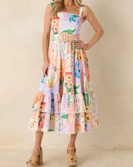 Prosperina Cassandra Dress | Peach Multi Floral