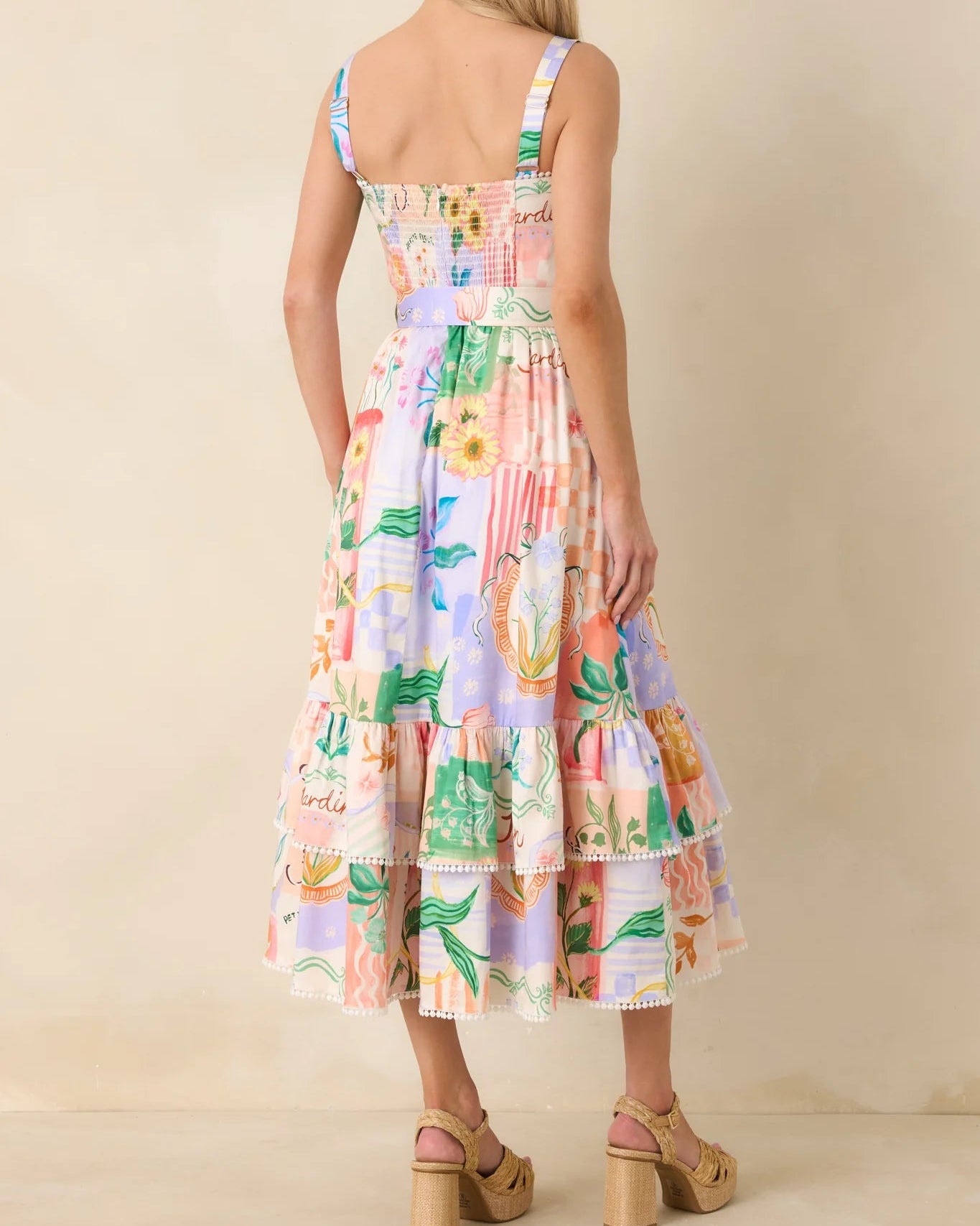 Prosperina Cassandra Dress | Peach Multi Floral