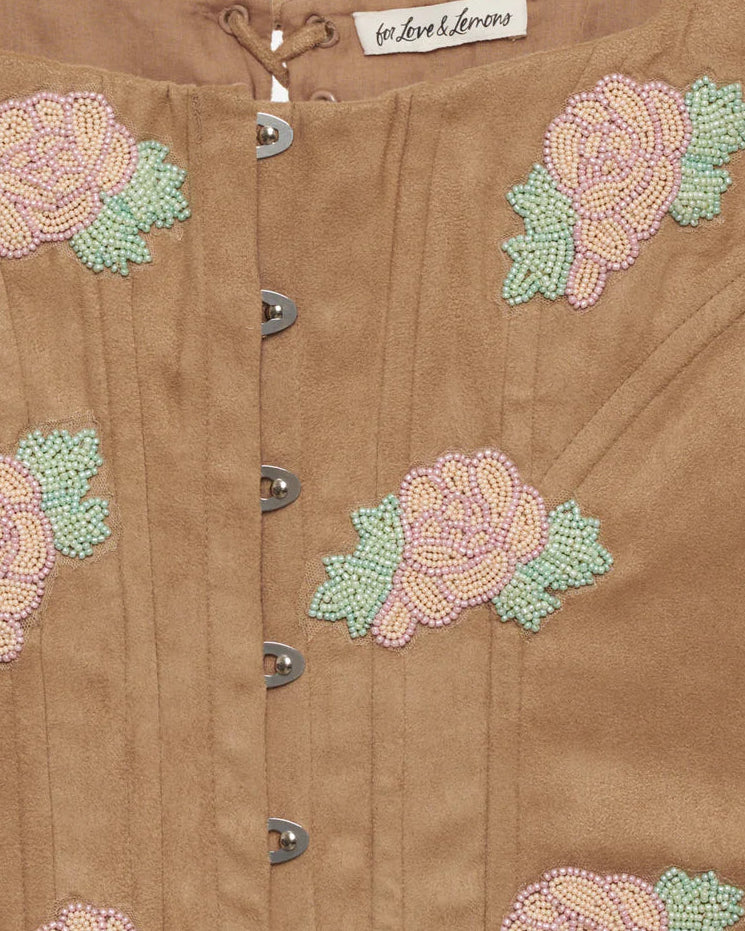 For Love & Lemons Rose Beaded Bustier