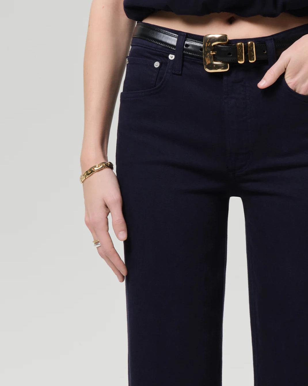 Citizens of Humanity Palma Straight Clean Hem Jeans | Navy