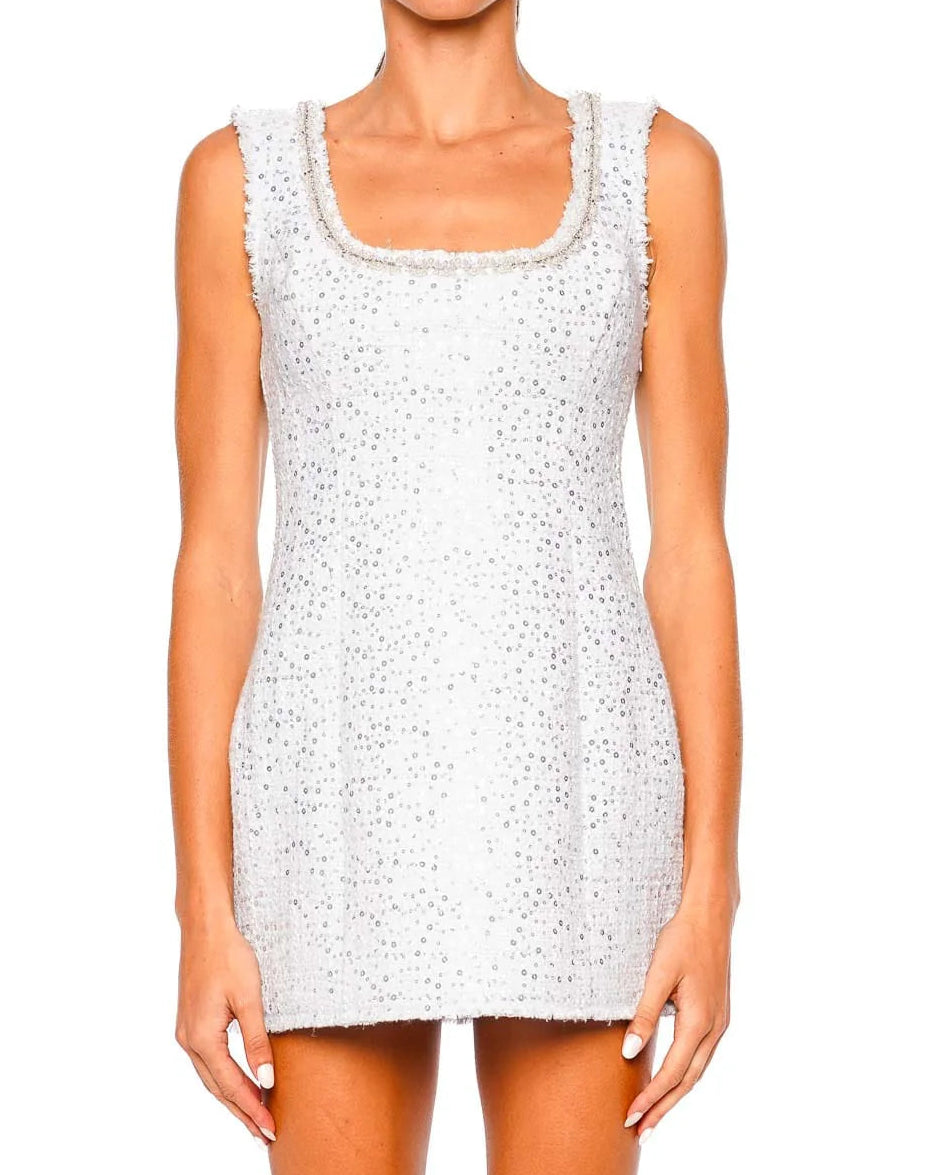 Love Shack Fancy Adelaine Sequin Tweed Mini Dress | Country Air