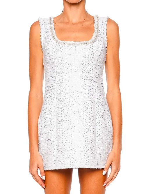 Love Shack Fancy Adelaine Sequin Tweed Mini Dress | Country Air