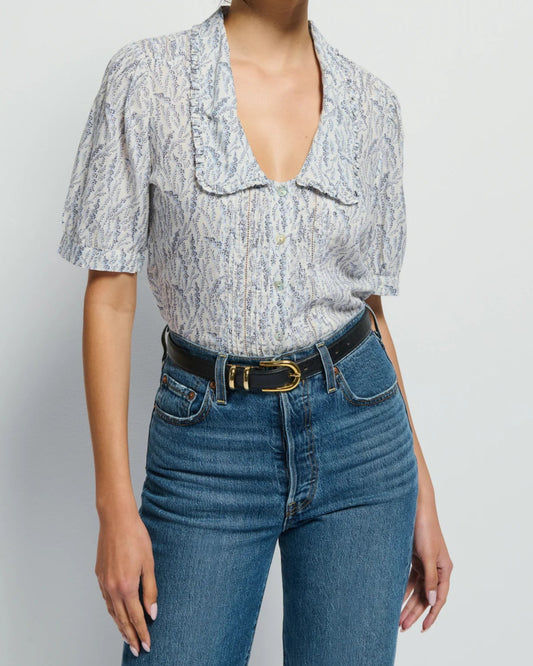 Nation Pia Pintuck Blouse | Porcelain Floral Vines