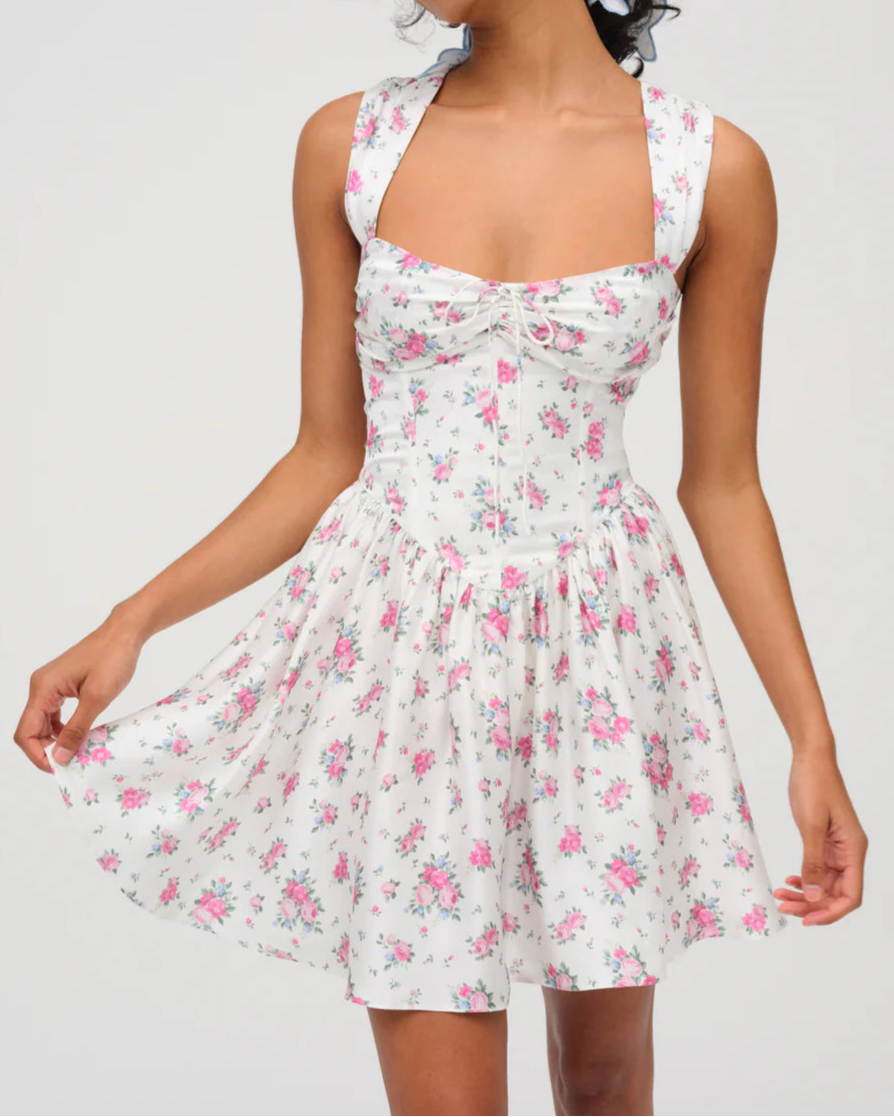 For Love & Lemons August Mini Dress | White