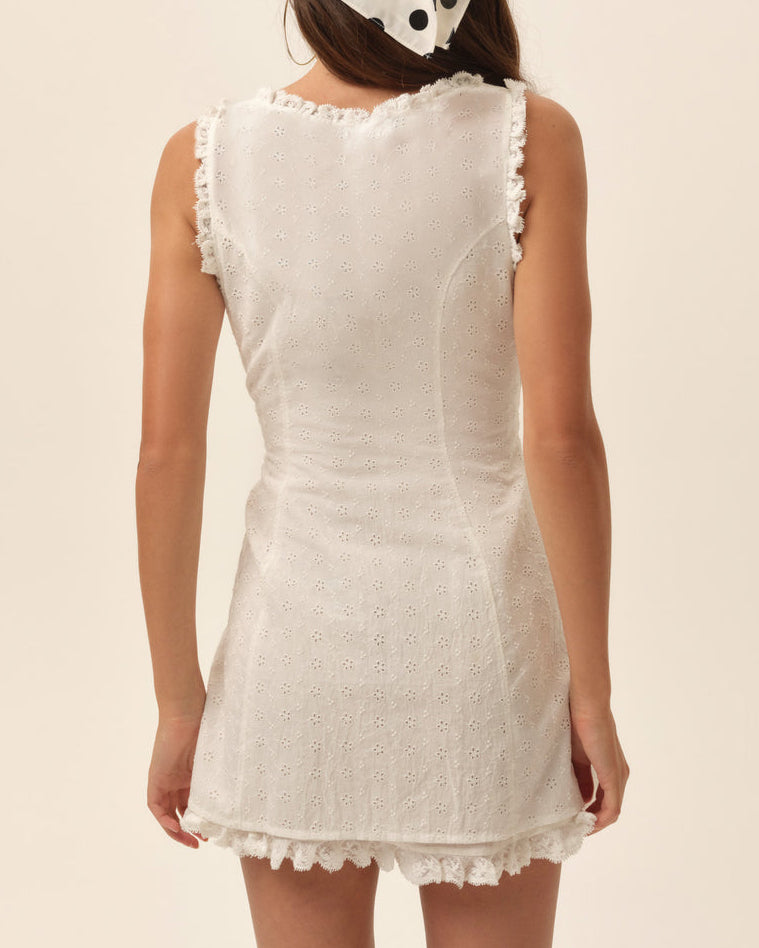 For Love & Lemons Susie Eyelet Mini Dress