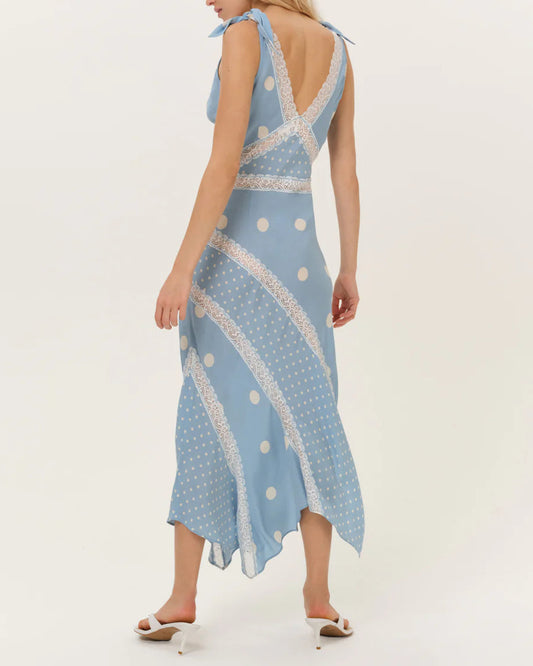 For Love & Lemons Stormie Dot Midi Dress