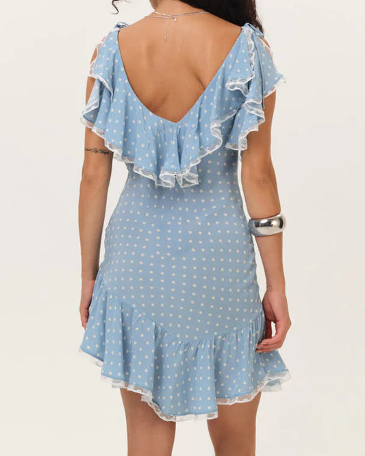 For Love & Lemons Stormie Dot Mini Dress