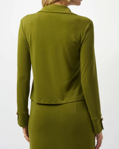 Joseph Ribkoff Moss Green Button Up Top