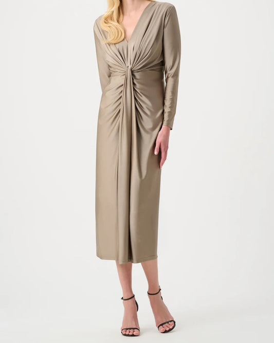 Joseph Ribkoff Draped Dress | Platinum Grey