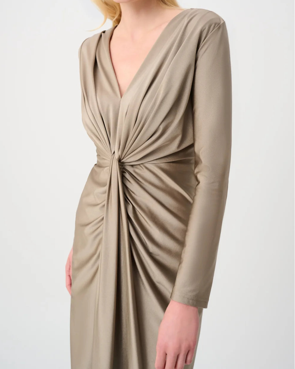 Joseph Ribkoff Draped Dress | Platinum Grey