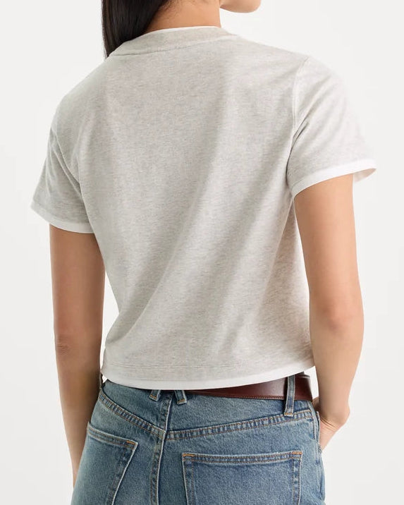 Good American Layered Tee | Vintage Grey
