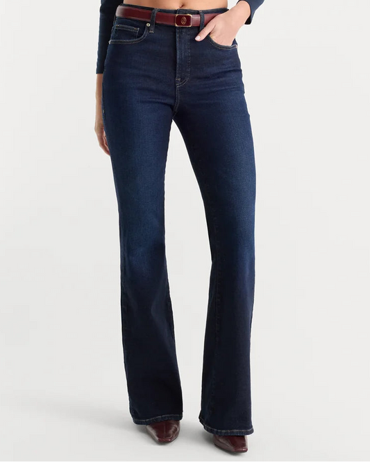 Good American Soft Tech Good Legs Flare Jeans | Indigo