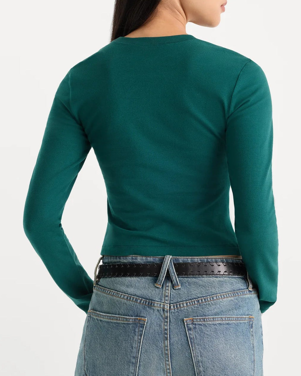Good American Long Sleeve Baby Tee | Forest Green