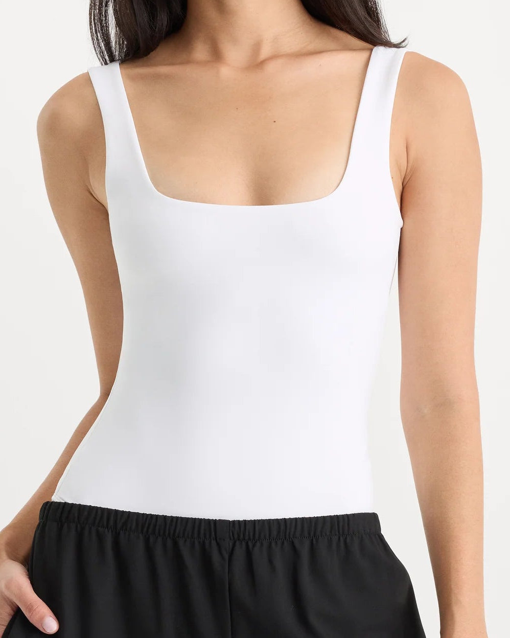 Good American Sculpting Modern Tank Bodysuit | White